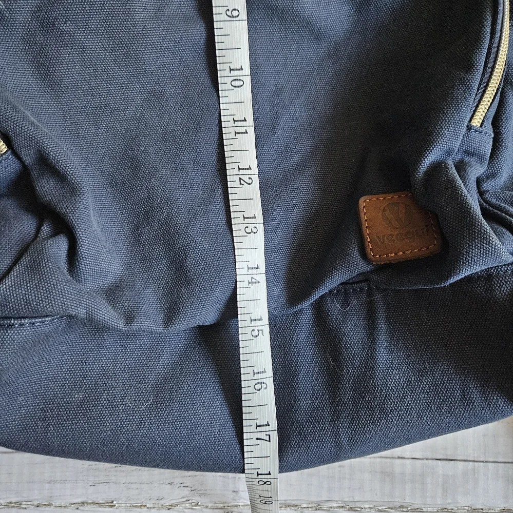 Veegul‎ Multipurpose Single Pocket Canvas And Leather Blue Backpack